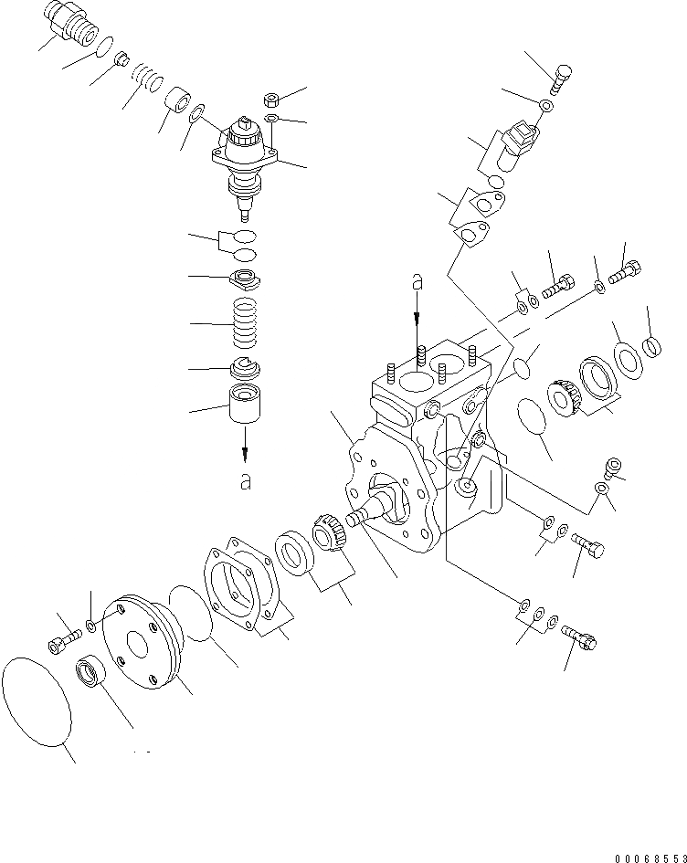 Схема запчастей Komatsu SAA6D125E-5E - ТОПЛИВН. НАСОС (/) (ВНУТР. ЧАСТИ) ДВИГАТЕЛЬ