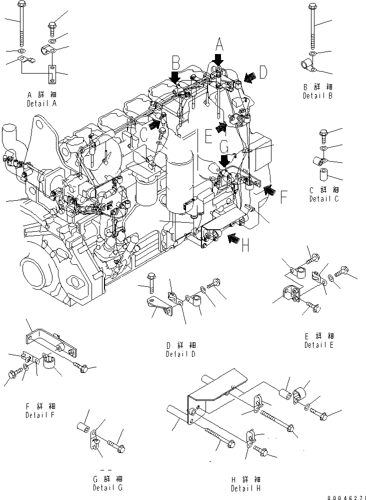 Схема запчастей Komatsu SAA6D125E-5E - ЭЛЕКТР. ЭЛЕКТРОПРОВОДКА (/) (Э/ПРОВОДКА ДВИГАТЕЛЯ)(№7-) ДВИГАТЕЛЬ