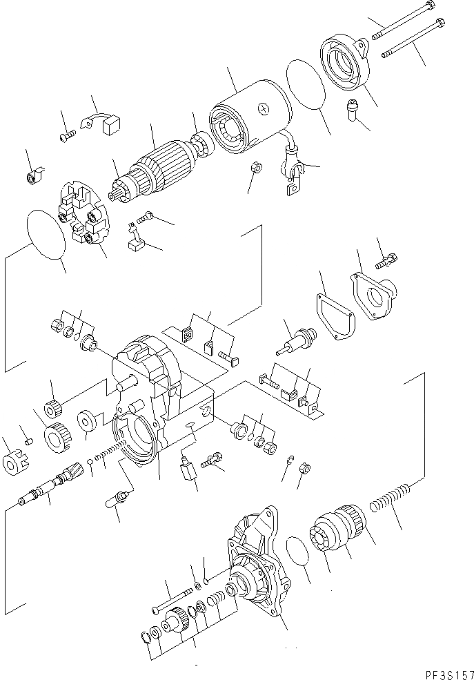 Схема запчастей Komatsu SAA6D102E-2CC-8 - СТАРТЕР (.KW) (ВНУТР. ЧАСТИ) ДВИГАТЕЛЬ