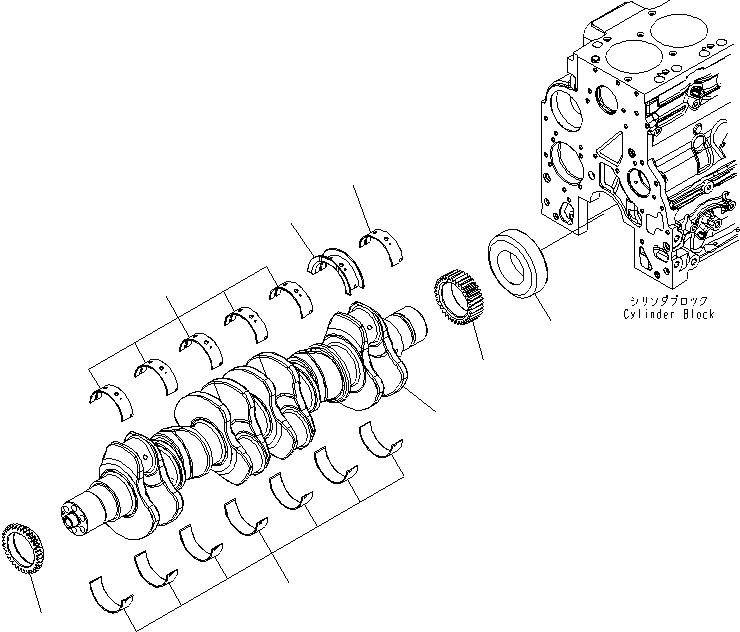 Схема запчастей Komatsu SAA6D107E-1B - КОЛЕНВАЛ ДВИГАТЕЛЬ