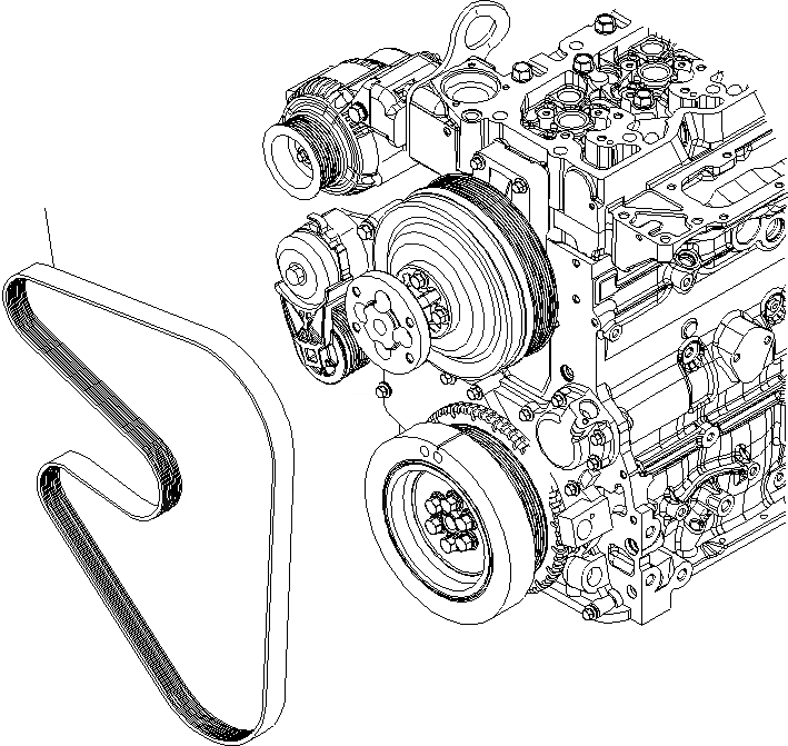Схема запчастей Komatsu SAA6D107E-1B - ВЕНТИЛЯТОР ОХЛАЖДЕНИЯ РЕМЕНЬ ДВИГАТЕЛЬ