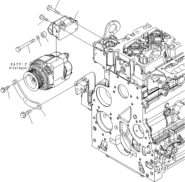 Схема запчастей Komatsu SAA6D107E-1B - КРЕПЛЕНИЕ ГЕНЕРАТОРА ДВИГАТЕЛЬ