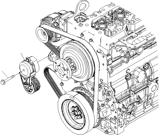 Схема запчастей Komatsu SAA6D107E-1B - НАТЯЖИТЕЛЬ РЕМНЯ ДВИГАТЕЛЬ