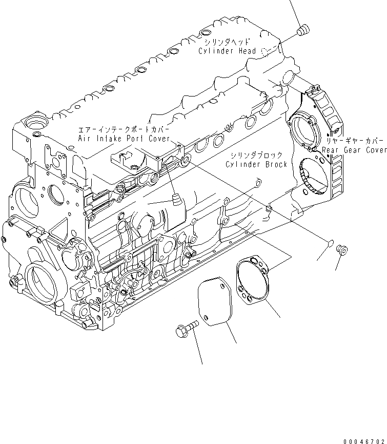 Схема запчастей Komatsu SAA6D107E-1BA - ЗАДН. ЗУБЧАТ. ПЕРЕДАЧА АКСЕССУАРЫ ПРИВОД COVER ДВИГАТЕЛЬ