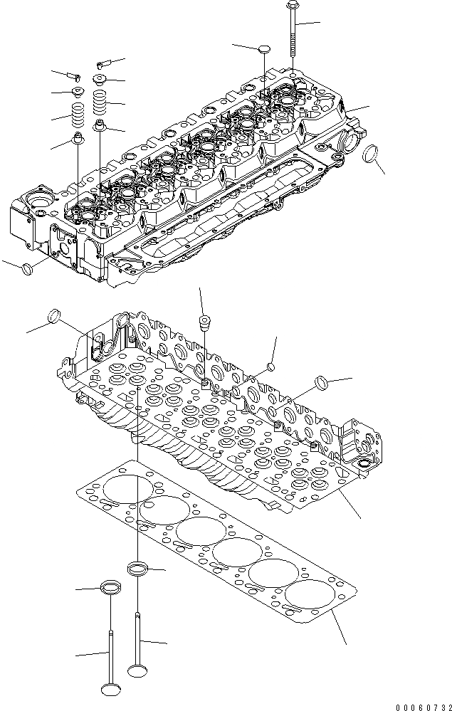Схема запчастей Komatsu SAA6D107E-1KB-W - ГОЛОВКА ЦИЛИНДРОВ ДВИГАТЕЛЬ