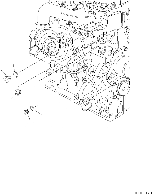 Схема запчастей Komatsu SAA6D107E-1KB-W - БЛОК ЦИЛИНДРОВ ЗАГЛУШКА ДВИГАТЕЛЬ