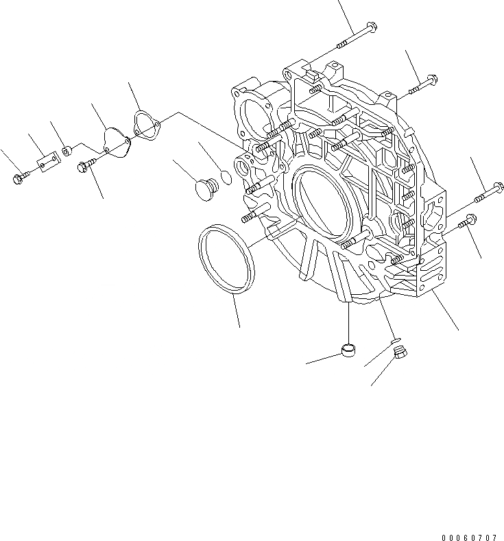 Схема запчастей Komatsu SAA6D107E-1KB-W - КАРТЕР МАХОВИКА ДВИГАТЕЛЬ