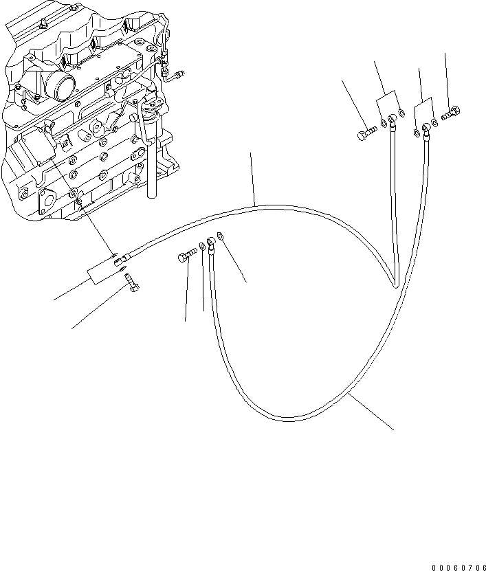 Схема запчастей Komatsu SAA6D107E-1KB-W - ТРУБЫ ТОПЛ. ФИЛЬТРА (/) ДВИГАТЕЛЬ