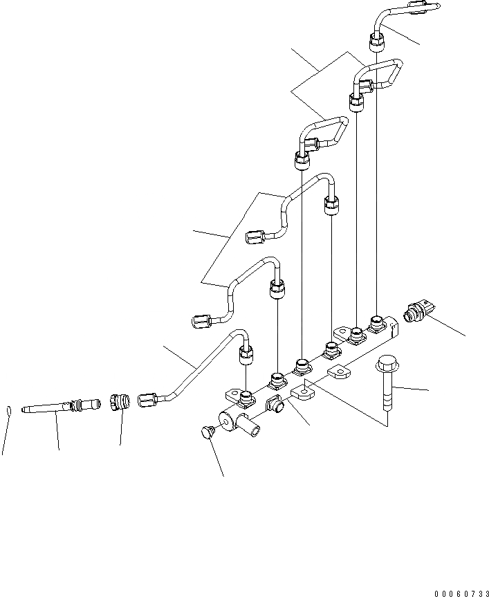 Схема запчастей Komatsu SAA6D107E-1KB-W - ТРУБЫ ТОПЛ. ФИЛЬТРА И COMMON RAIL ДВИГАТЕЛЬ