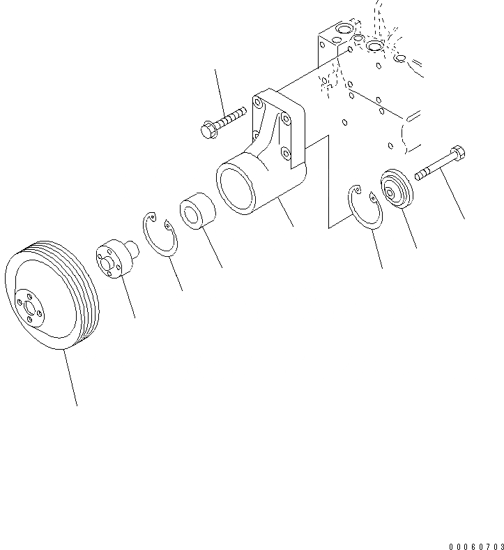 Схема запчастей Komatsu SAA6D107E-1KB-W - ВЕНТИЛЯТОР ОХЛАЖДЕНИЯ ПРИВОДН. ШКИВ ДВИГАТЕЛЬ