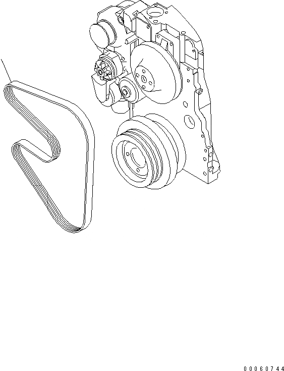 Схема запчастей Komatsu SAA6D107E-1KB-W - ВЕНТИЛЯТОР ОХЛАЖДЕНИЯ РЕМЕНЬ ДВИГАТЕЛЬ