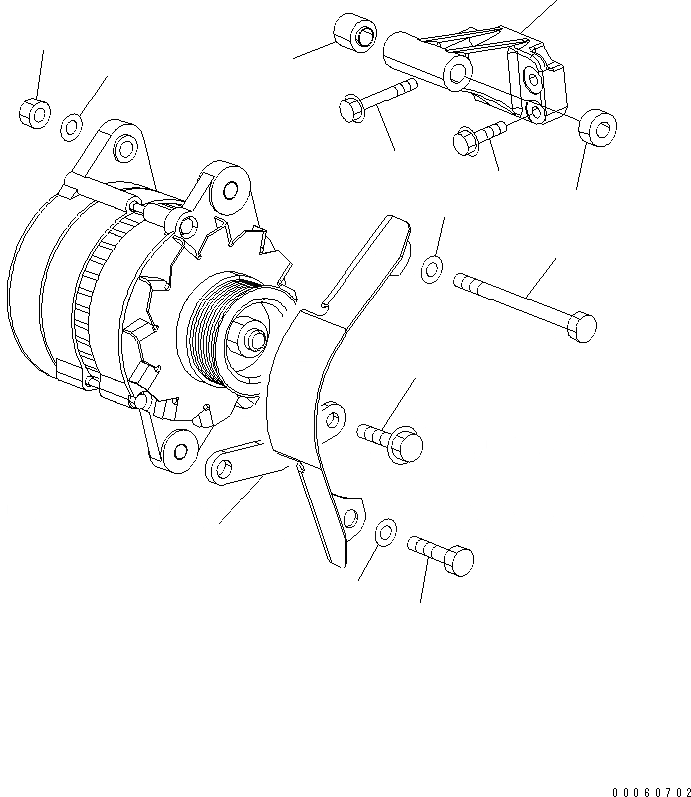 Схема запчастей Komatsu SAA6D107E-1KB-W - КРЕПЛЕНИЕ ГЕНЕРАТОРА ДВИГАТЕЛЬ