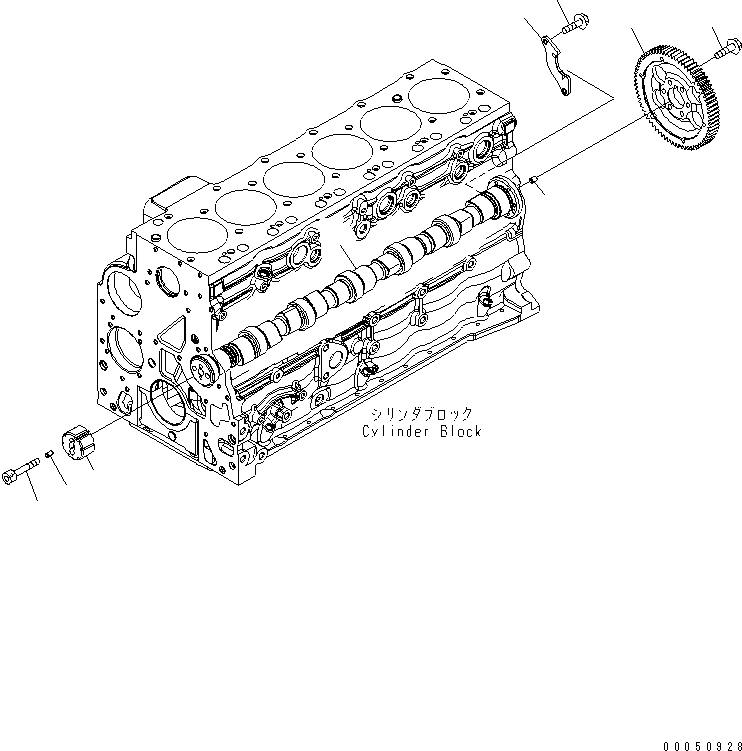 Схема запчастей Komatsu SAA6D107E-1B-W1 - РАСПРЕДВАЛ ДВИГАТЕЛЬ