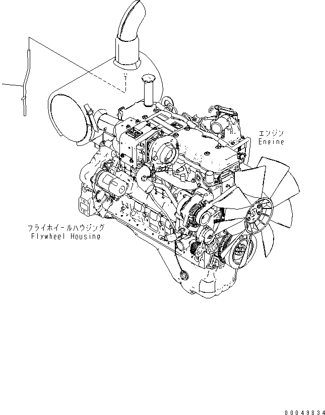 Схема запчастей Komatsu SAA6D107E-1B-W1 - ГЛУШИТЕЛЬ ТРУБКА ДВИГАТЕЛЬ