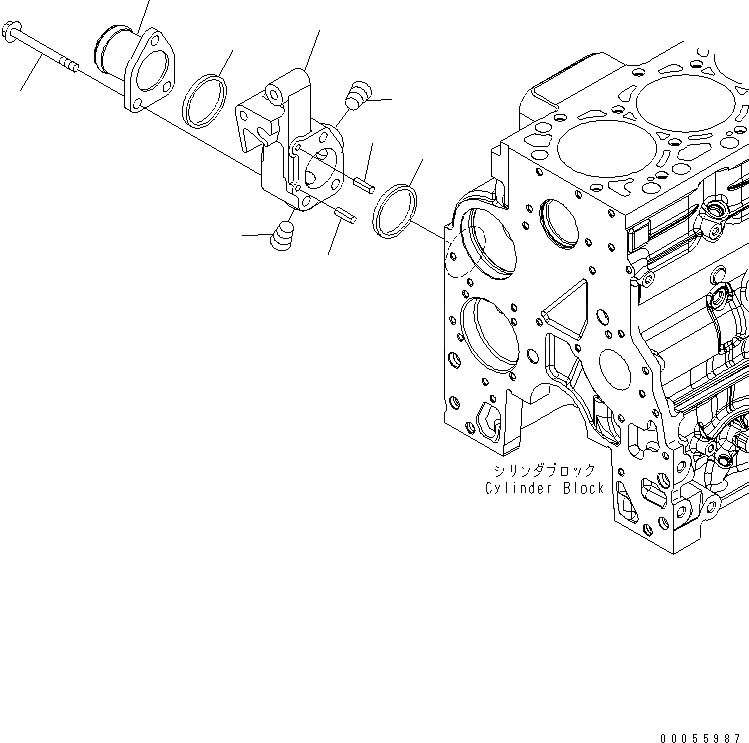 Схема запчастей Komatsu SAA6D107E-1EA - ВОДН. ВХОДН. СОЕДИН-Е ДВИГАТЕЛЬ