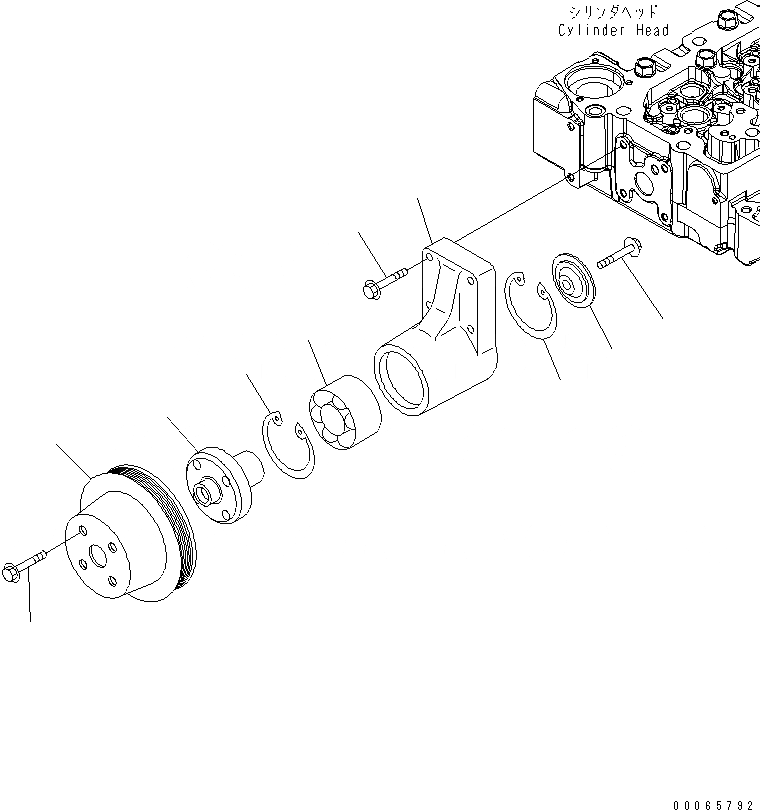 Схема запчастей Komatsu SAA6D107E-1EA - ПРИВОД ВЕНТИЛЯТОРА ДВИГАТЕЛЬ