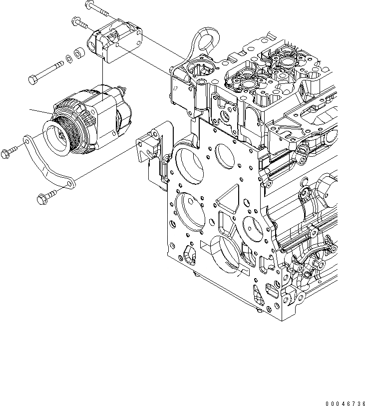 Схема запчастей Komatsu SAA6D107E-1EA - ГЕНЕРАТОР (V- AMP) ДВИГАТЕЛЬ