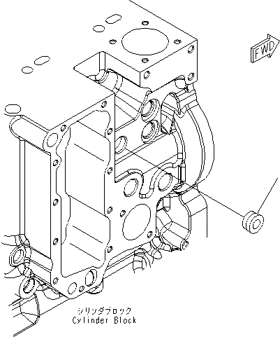 Схема запчастей Komatsu SAA6D114E-3 - БЛОК ЦИЛИНДРОВ (ПОДОГРЕВАТЕЛЬ ХЛАДАГЕНТА PORT ЗАГЛУШКА) ДВИГАТЕЛЬ