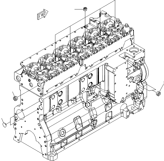 Схема запчастей Komatsu SAA6D114E-3 - БЛОК ЦИЛИНДРОВ (ПЕЧКА ЗАГЛУШКАS) ДВИГАТЕЛЬ