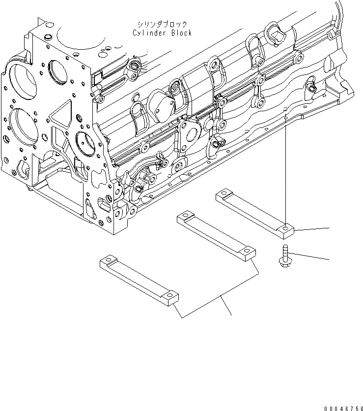 Схема запчастей Komatsu SAA6D107E-1DA - БЛОК ЦИЛИНДРОВ (STIFFENER STRIP) ДВИГАТЕЛЬ