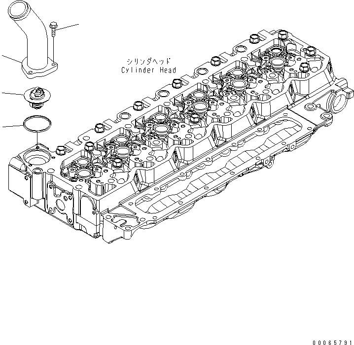 Схема запчастей Komatsu SAA6D107E-1DA - ТЕРМОСТАТ И ХЛАДАГЕНТ СОЕДИН-Е ДВИГАТЕЛЬ