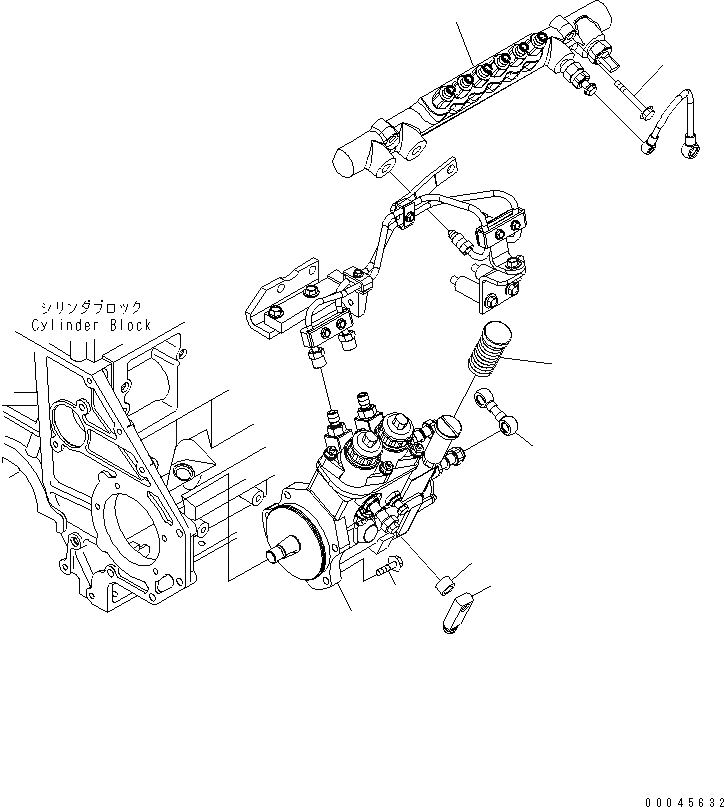 Схема запчастей Komatsu SAA6D125E-5 - ТОПЛИВН. НАСОС И COMMON RAIL ДВИГАТЕЛЬ