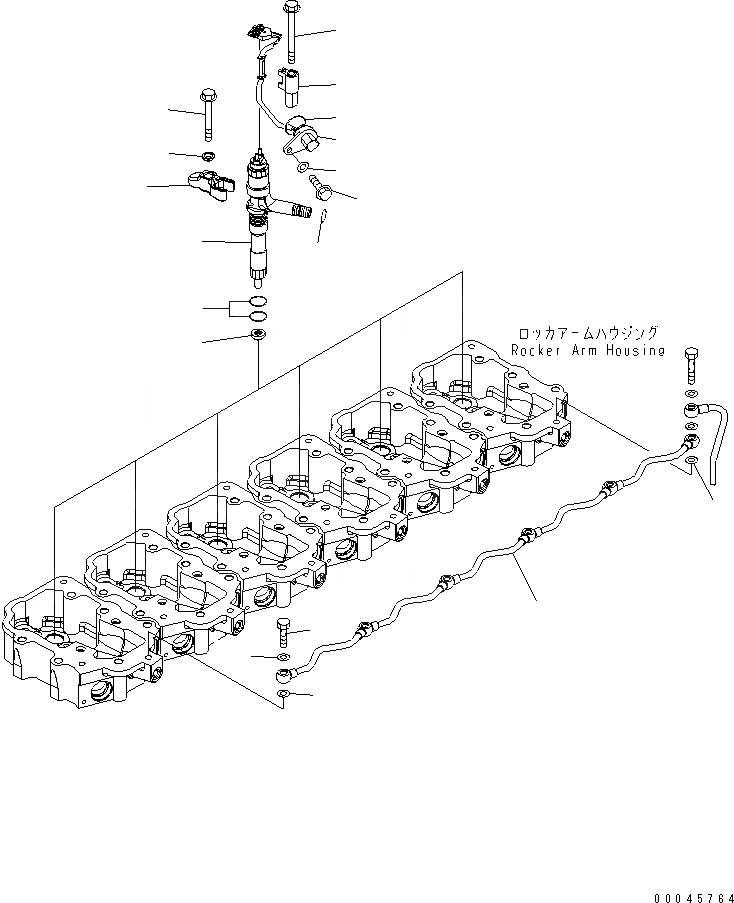Схема запчастей Komatsu SAA6D125E-5 - ТОПЛИВН. ВПРЫСК И СЛИВН. ТРУБКА ДВИГАТЕЛЬ