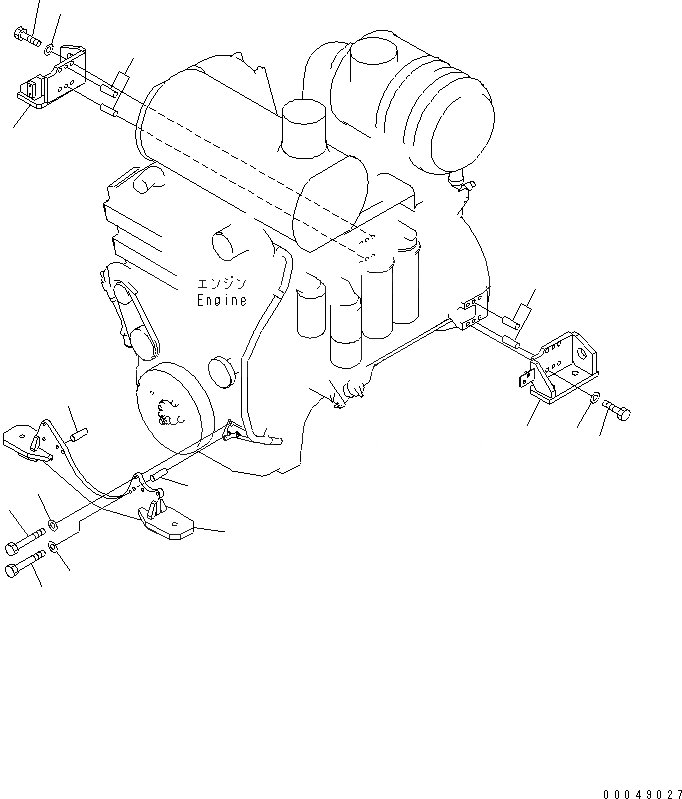 Схема запчастей Komatsu SAA6D140E-5 - ДВИГАТЕЛЬ СУППОРТ(№-) ДВИГАТЕЛЬ