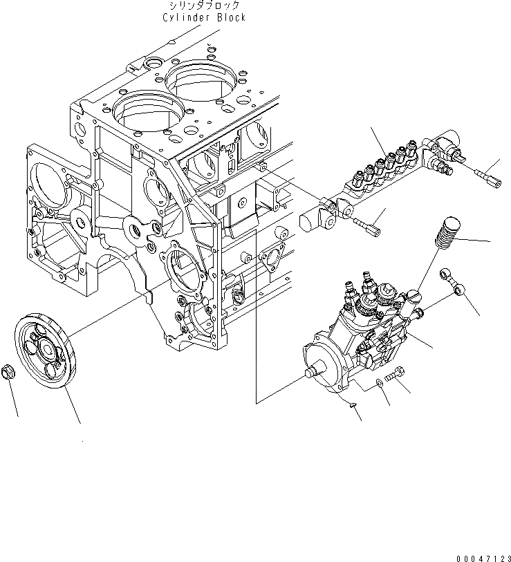 Схема запчастей Komatsu SAA6D140E-5 - ТОПЛИВН. НАСОС И COMMON RAIL КРЕПЛЕНИЕ(№-) ДВИГАТЕЛЬ