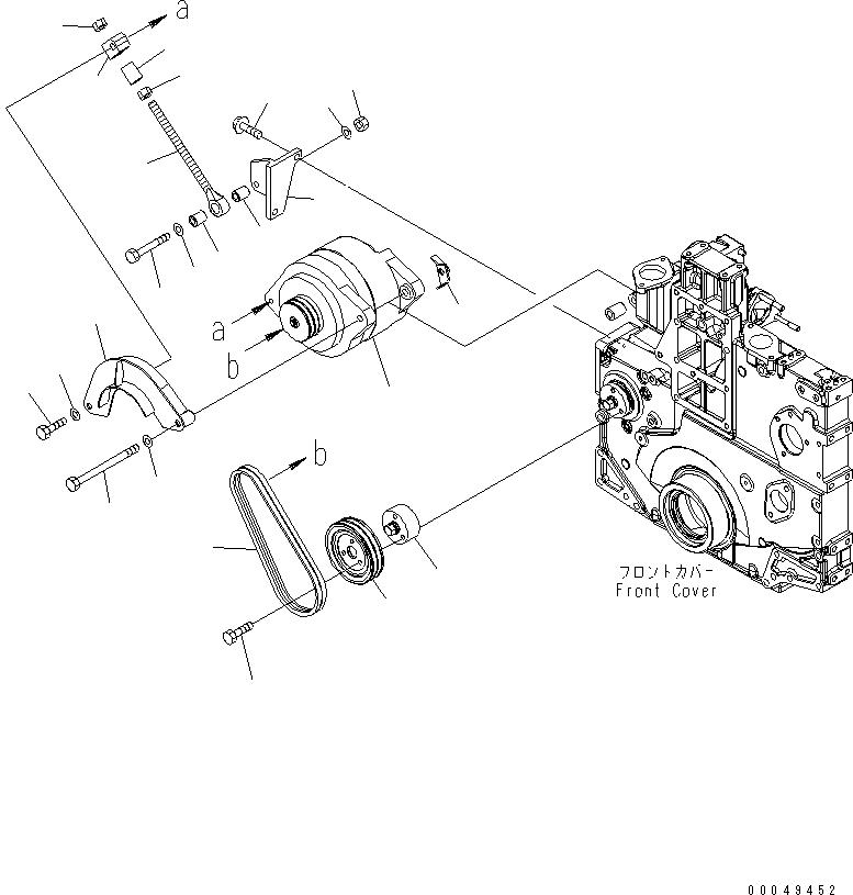 Схема запчастей Komatsu SAA6D140E-5 - КРЕПЛЕНИЕ ГЕНЕРАТОРА (ДЛЯ ГЕНЕРАТОРА 90А) ДВИГАТЕЛЬ