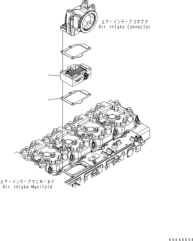 Схема запчастей Komatsu SAA6D114E-3D - ПОДОГРЕВАТЕЛЬ ВПУСКА ВОЗДУХА ДВИГАТЕЛЬ