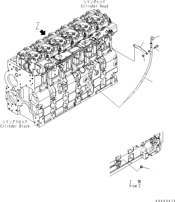 Схема запчастей Komatsu SAA6D114E-3D - МАСЛ. ЩУП(№877-) ДВИГАТЕЛЬ