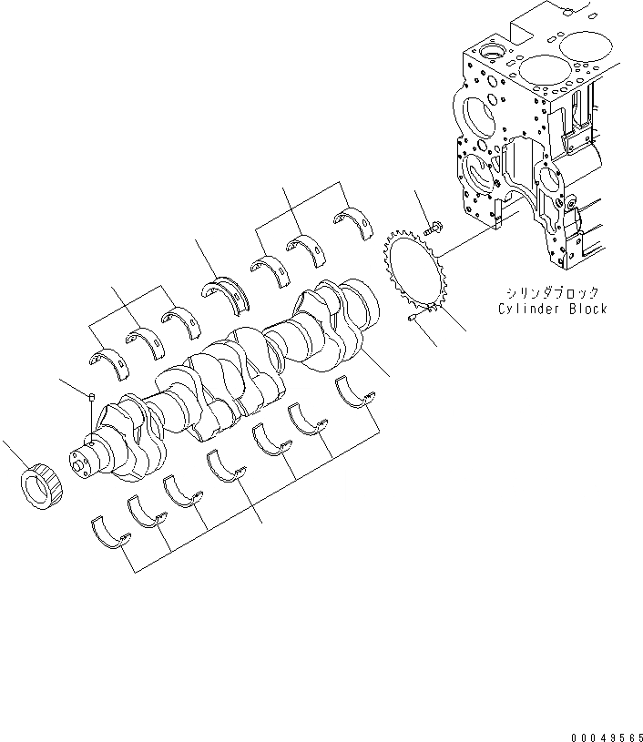 Схема запчастей Komatsu SAA6D114E-3D - КОЛЕНВАЛ ДВИГАТЕЛЬ