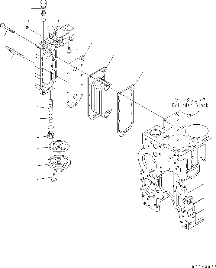 Схема запчастей Komatsu SAA6D114E-3D - МАСЛООХЛАДИТЕЛЬ ДВИГАТЕЛЬ