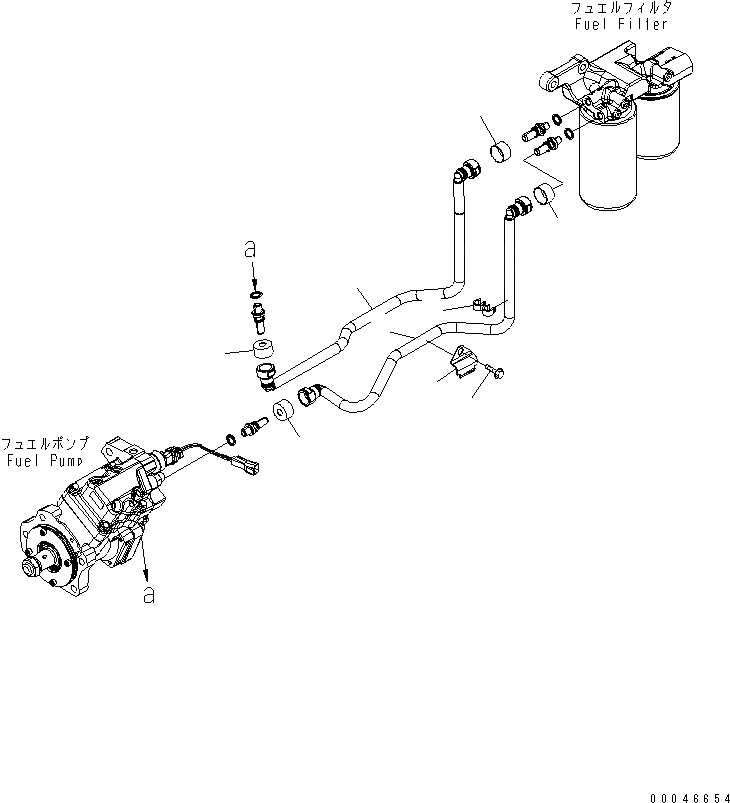 Схема запчастей Komatsu SAA6D114E-3D - ТРУБЫ ТОПЛ. ФИЛЬТРА ДВИГАТЕЛЬ