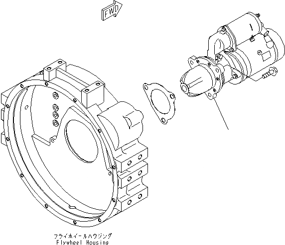 Схема запчастей Komatsu SAA6D114E-3D - СТАРТЕР (KW) ДВИГАТЕЛЬ