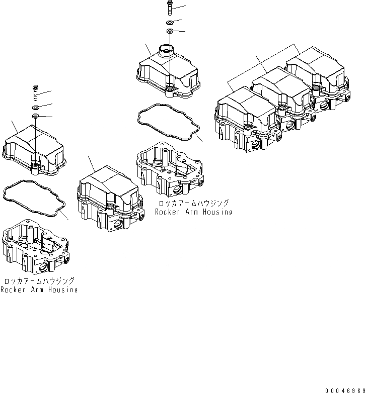 Схема запчастей Komatsu SAA6D125E-5F - КРЫШКА КОРОМЫСЛА(№-) ДВИГАТЕЛЬ