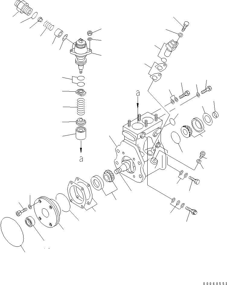 Схема запчастей Komatsu SAA6D125E-5F - ТОПЛИВН. НАСОС (/) (ВНУТР. ЧАСТИ) ДВИГАТЕЛЬ