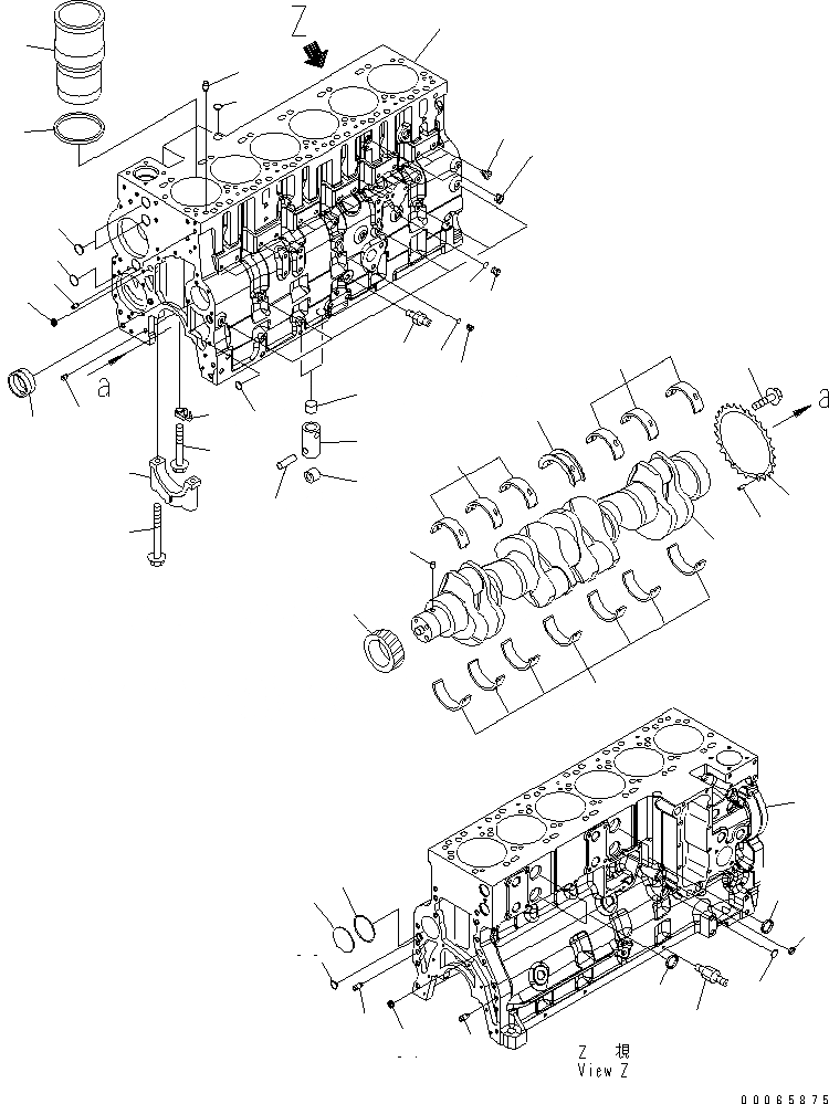 Схема запчастей Komatsu SAA6D114E-3LL - БЛОК ЦИЛИНДРОВ ДВИГАТЕЛЬ