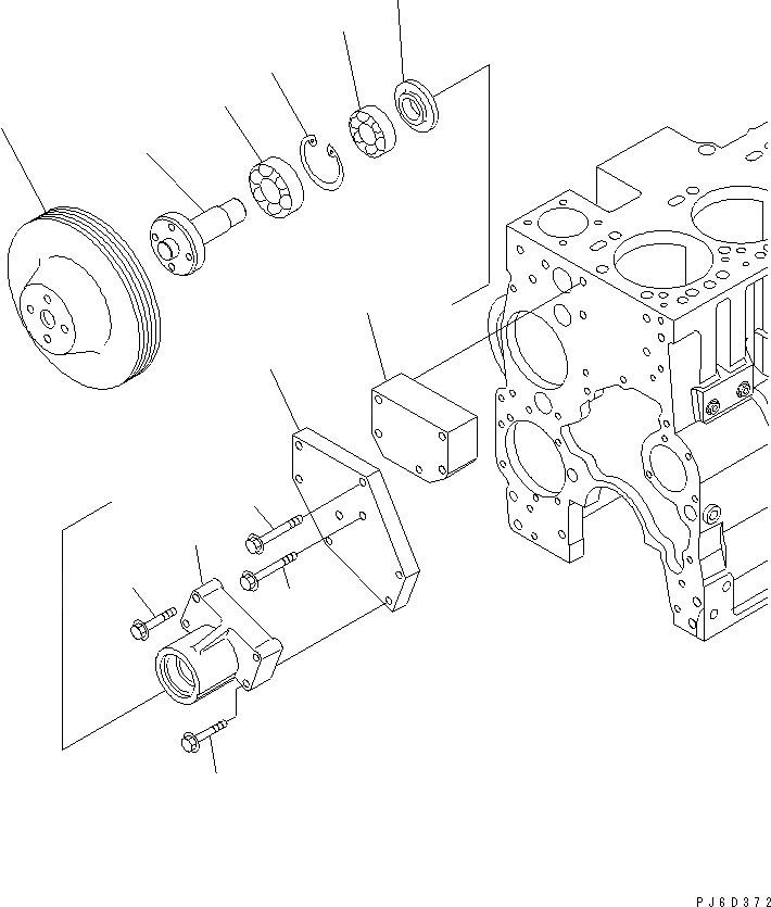 Схема запчастей Komatsu SAA6D114E-3LL - ПРИВОД ВЕНТИЛЯТОРА (ШКИВ) ДВИГАТЕЛЬ