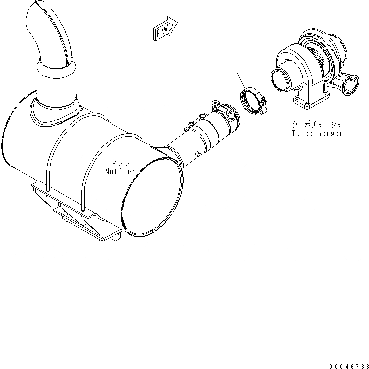 Схема запчастей Komatsu SAA6D102E-2A - ОТВОД ВЫХЛОПН. ГАЗОВ (КРЕПЛЕНИЕ) ДВИГАТЕЛЬ