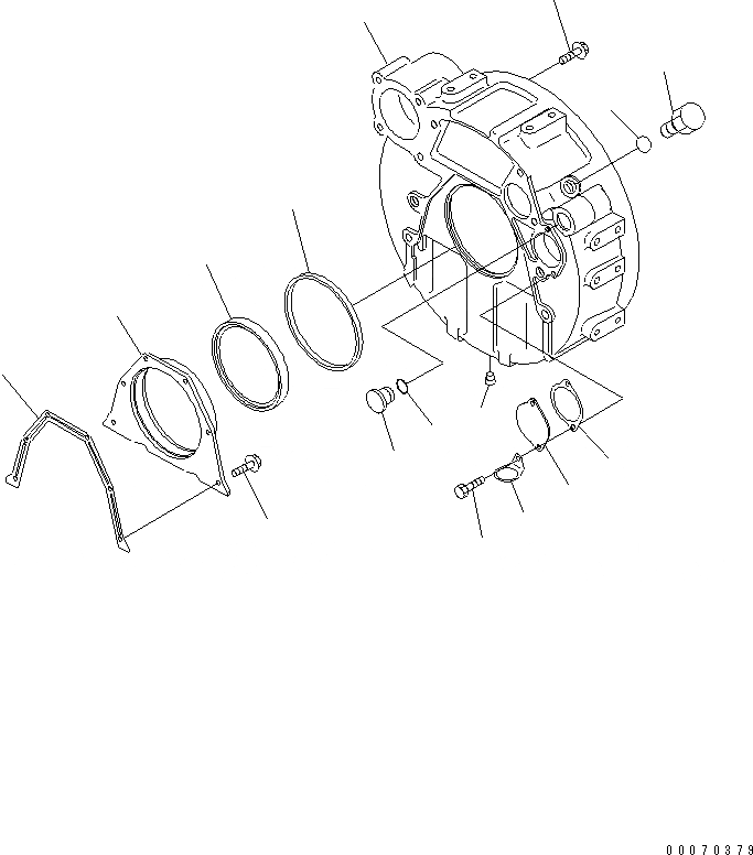 Схема запчастей Komatsu SAA6D102E-2 - КАРТЕР МАХОВИКА ДВИГАТЕЛЬ