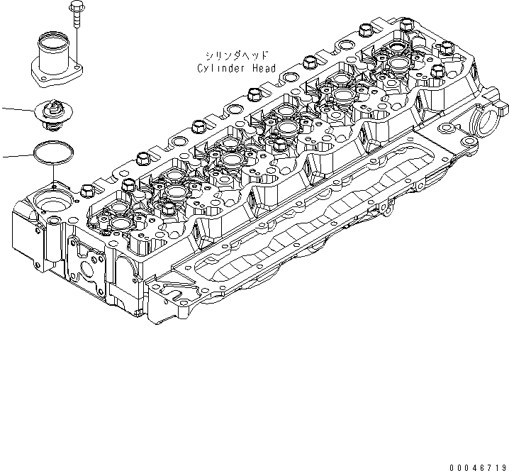 Схема запчастей Komatsu SAA6D107E-1JA - ТЕРМОСТАТ(№7-) ДВИГАТЕЛЬ