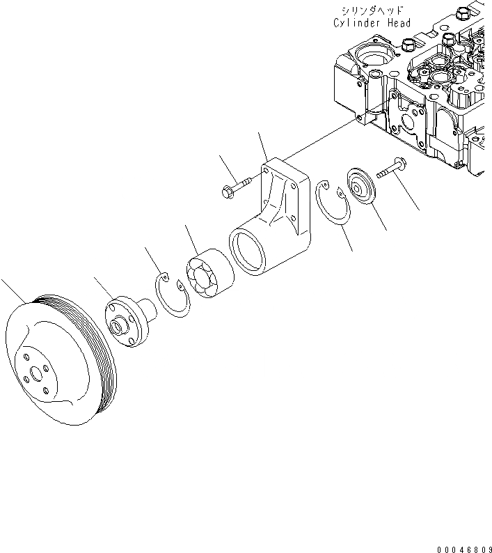 Схема запчастей Komatsu SAA6D107E-1JA - ПРИВОД ВЕНТИЛЯТОРА ШКИВ(№978-) ДВИГАТЕЛЬ