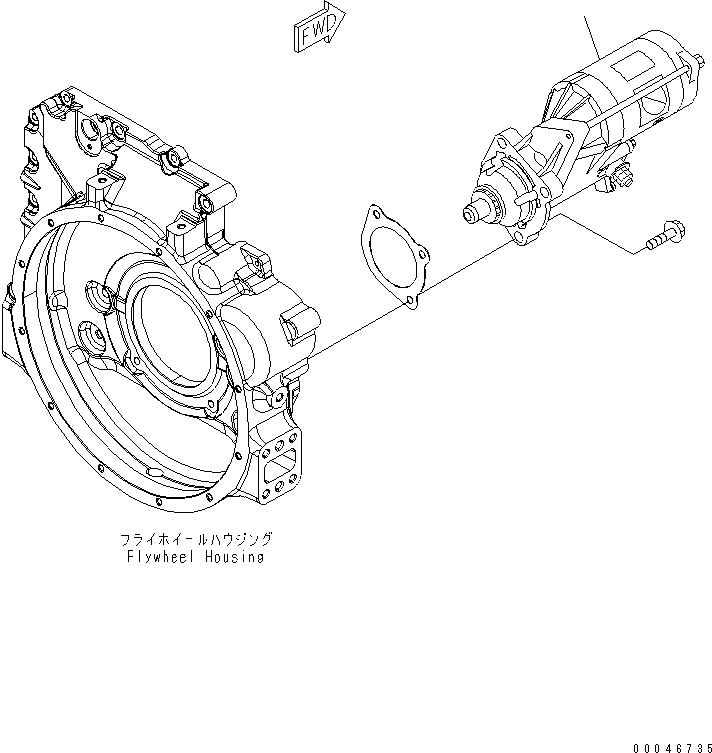 Схема запчастей Komatsu SAA6D107E-1JA - СТАРТЕР (.KW)(№-) ДВИГАТЕЛЬ