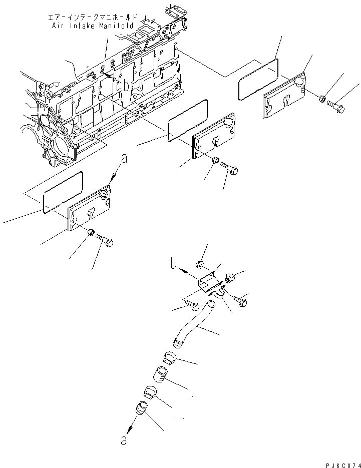 Схема запчастей Komatsu SAA6D125E-3 - КРЫШКА ТОЛКАТЕЛЕЙ КЛАПАНА И МАСЛОНАЛИВНОЙ ПАТРУБОК ДВИГАТЕЛЬ