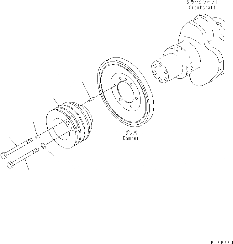 Схема запчастей Komatsu SAA6D125E-3 - ШКИВ КОЛЕНВАЛА ДВИГАТЕЛЬ