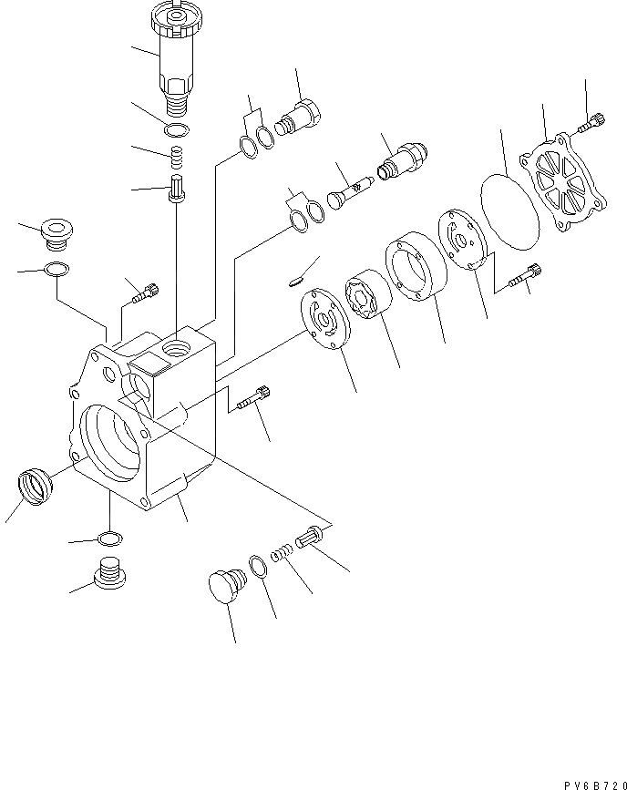 Схема запчастей Komatsu SAA6D125E-3 - ТОПЛИВН. НАСОС (/) (ПОДКАЧИВАЮЩ. НАСОС) (ВНУТР. ЧАСТИ) ДВИГАТЕЛЬ