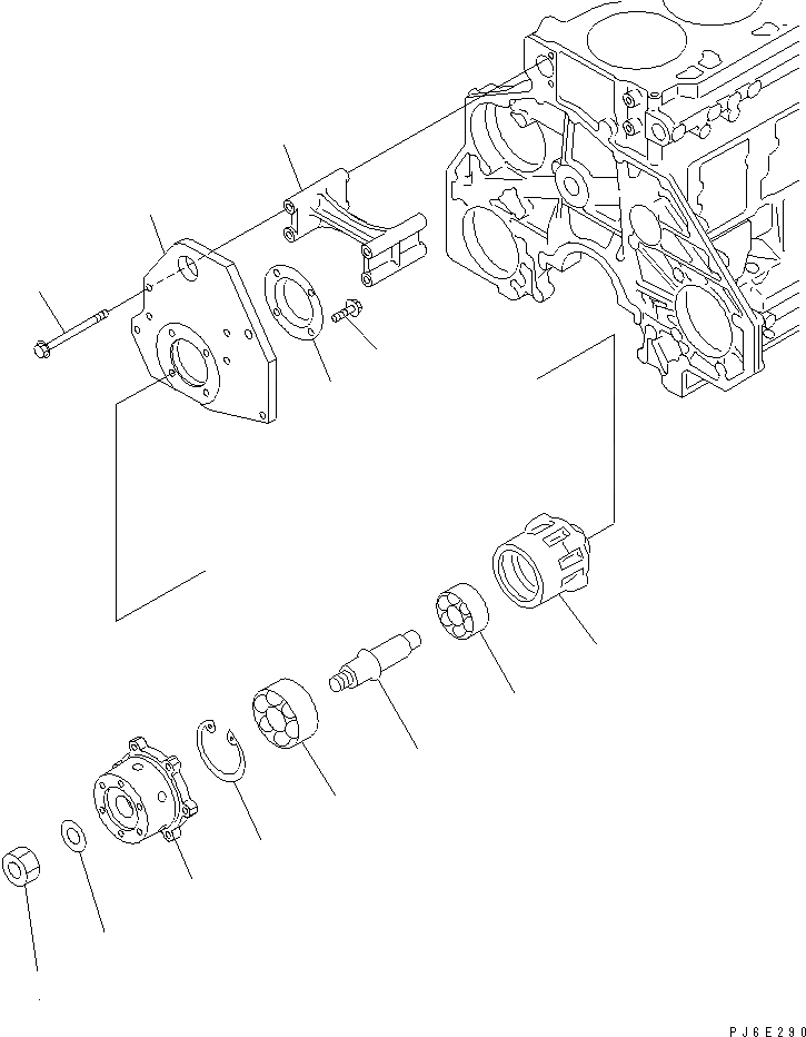 Схема запчастей Komatsu SAA6D125E-3 - ПРИВОД ВЕНТИЛЯТОРА ДВИГАТЕЛЬ