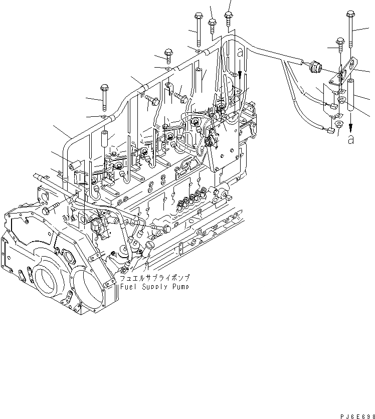 Схема запчастей Komatsu SAA6D125E-3 - ДВИГАТЕЛЬ ЭЛЕКТРОПРОВОДКА (/) ДВИГАТЕЛЬ